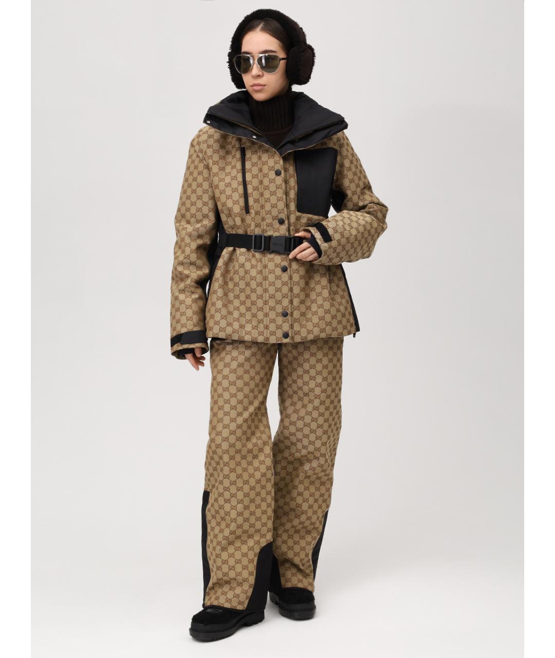 GUCCI Бежевая синтетическая спортивная куртка, фото 2