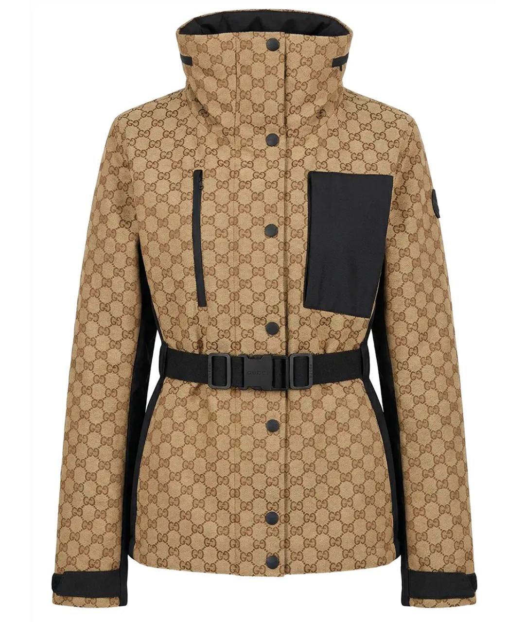 GUCCI Бежевая синтетическая спортивная куртка, фото 1