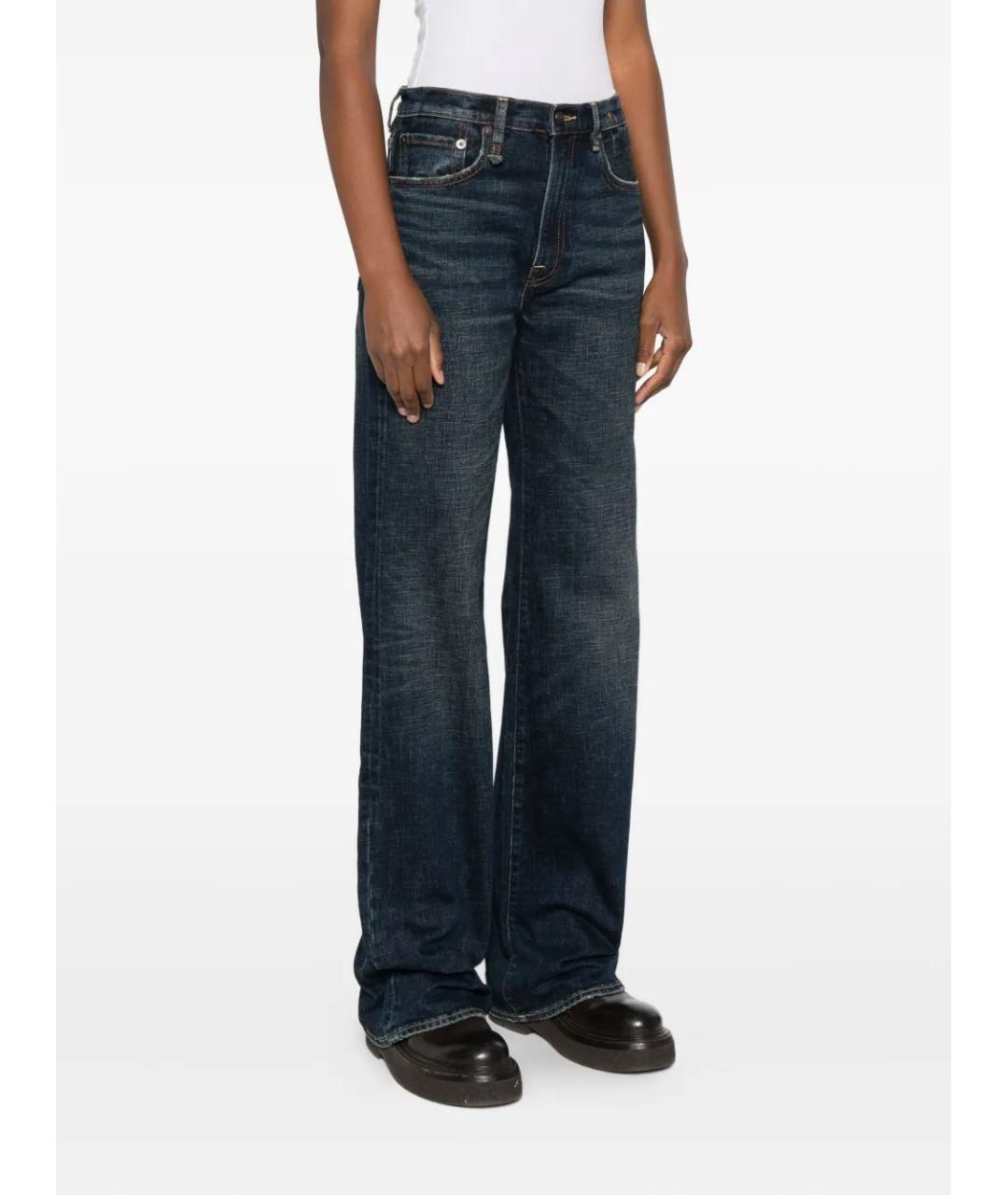 R13 Синие хлопковые прямые джинсы, фото 3