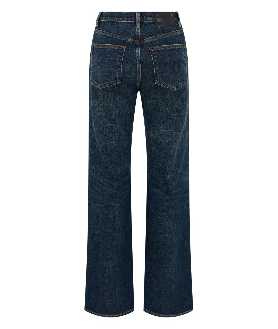 R13 Синие хлопковые прямые джинсы, фото 2