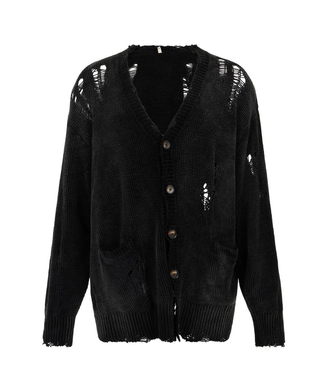 R13 Черный хлопковый кардиган, фото 1