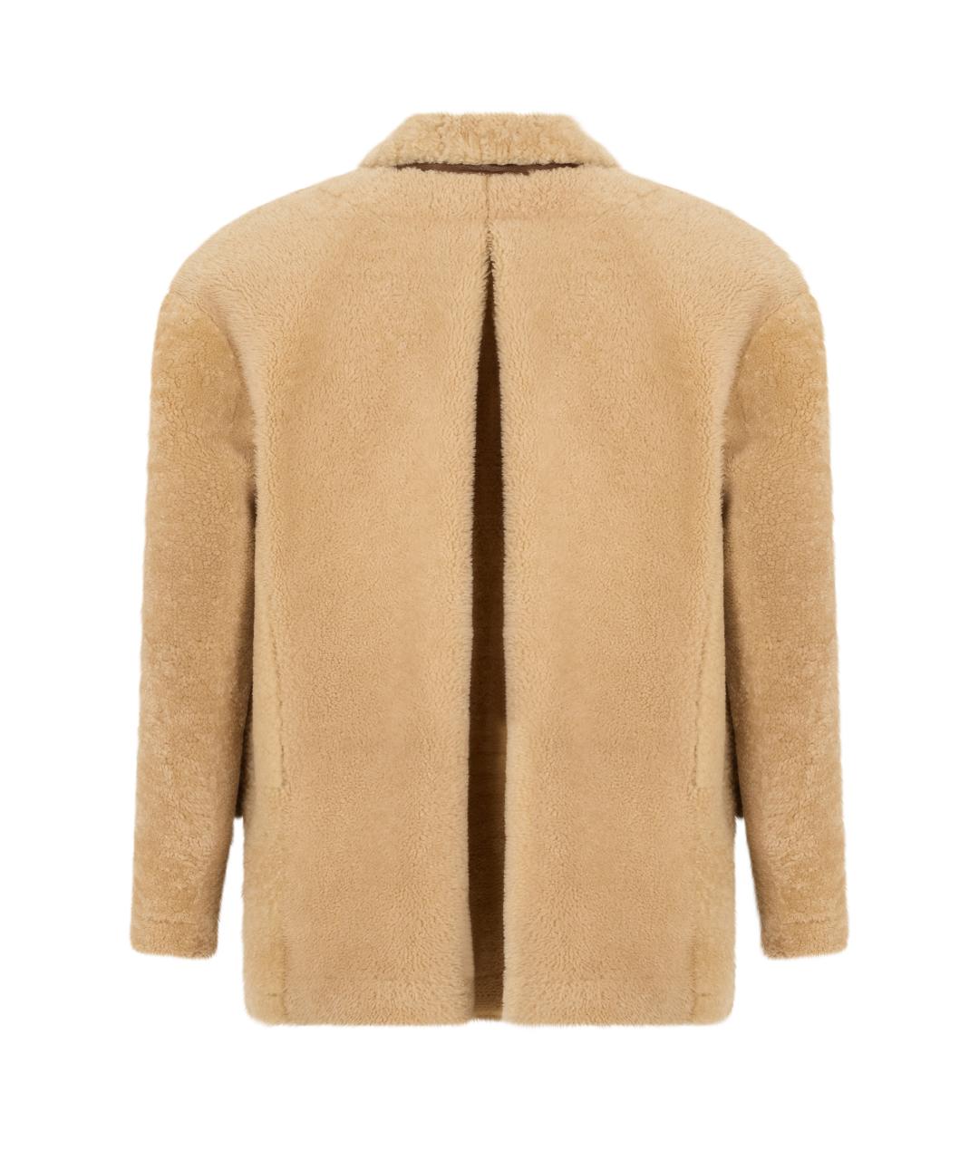 THE MANNEI Бежевая меховая дубленка, фото 2