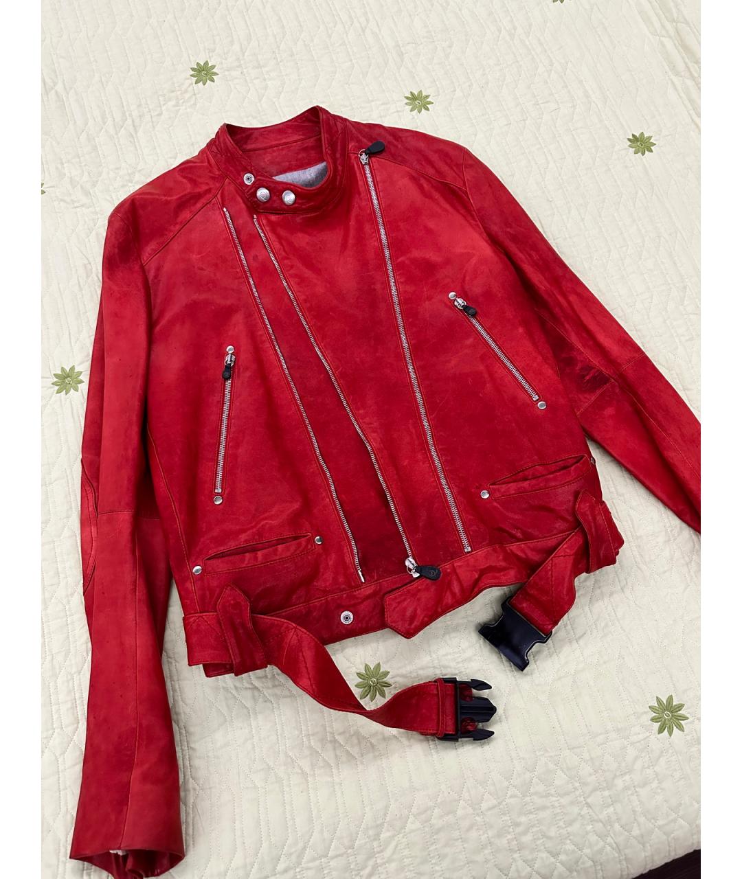ALEXANDER MCQUEEN Красная кожаная куртка, фото 10