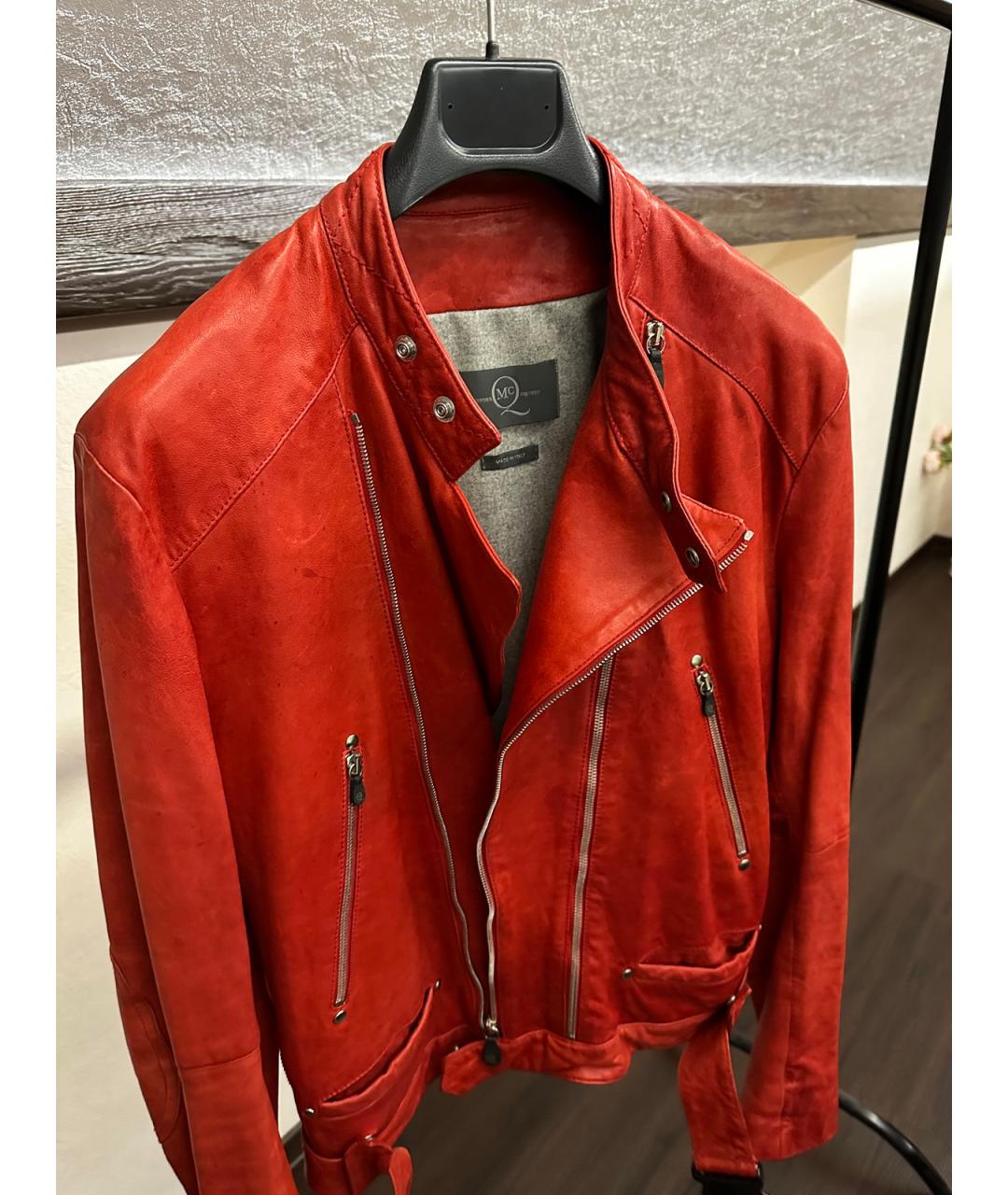 ALEXANDER MCQUEEN Красная кожаная куртка, фото 5