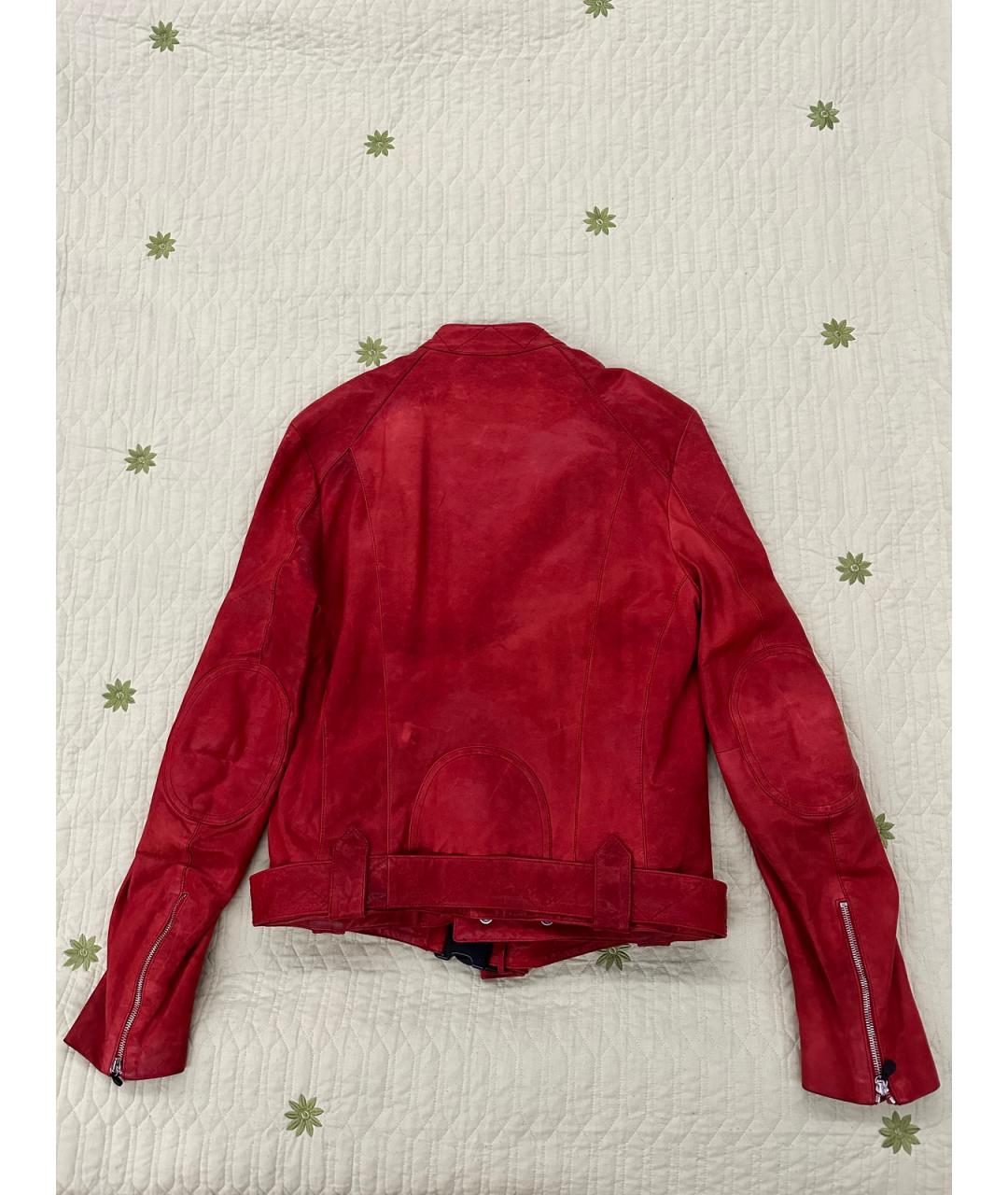 ALEXANDER MCQUEEN Красная кожаная куртка, фото 3