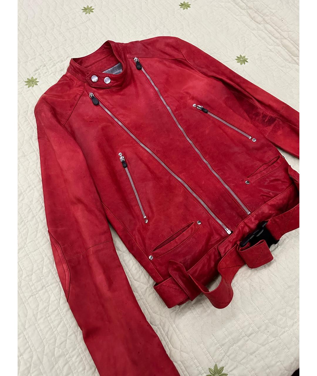 ALEXANDER MCQUEEN Красная кожаная куртка, фото 2