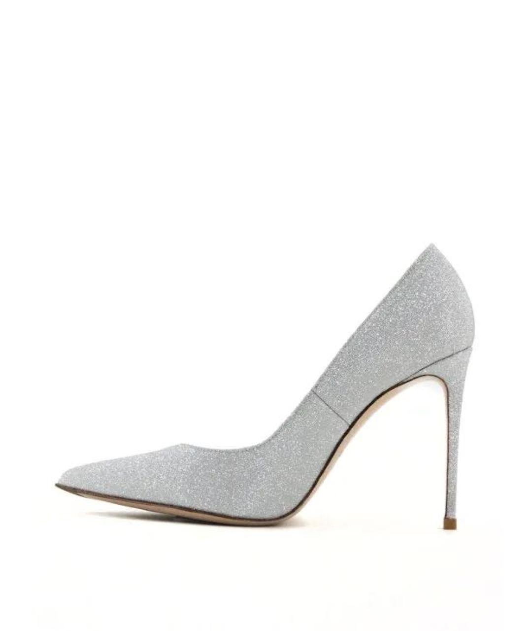 LE SILLA Серебряные текстильные туфли, фото 2