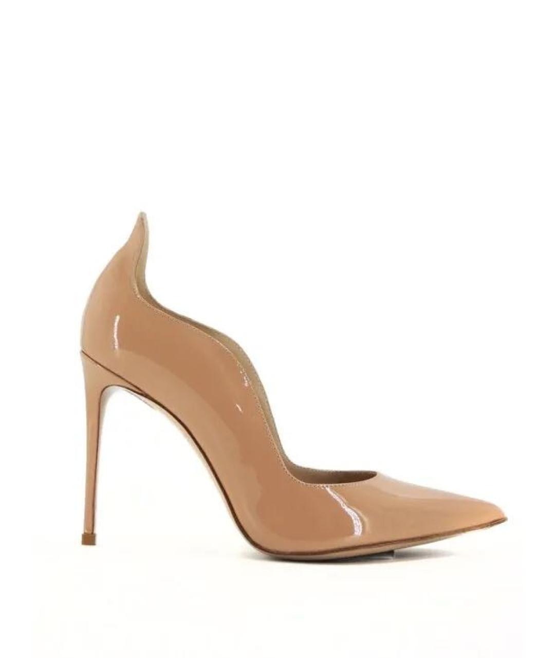 LE SILLA Бежевые туфли из лакированной кожи, фото 4