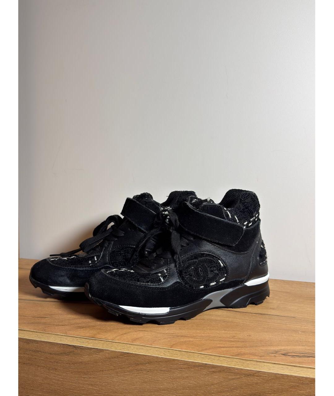 CHANEL Черные замшевые кроссовки, фото 5