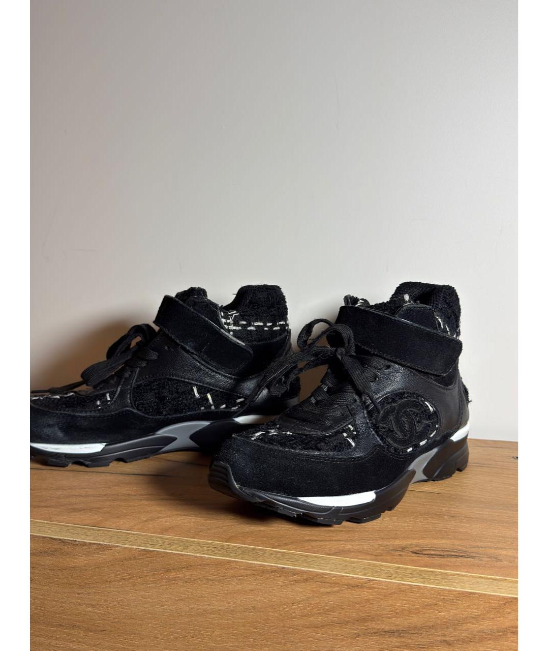CHANEL Черные замшевые кроссовки, фото 2