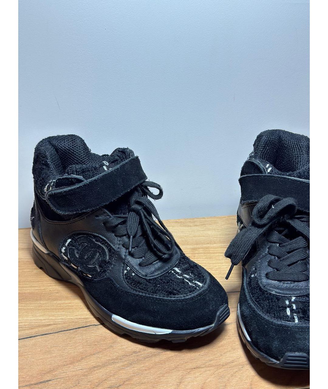 CHANEL Черные замшевые кроссовки, фото 4