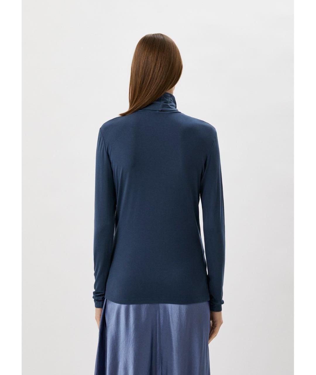 MAX MARA Темно-синяя вискозная водолазка, фото 3