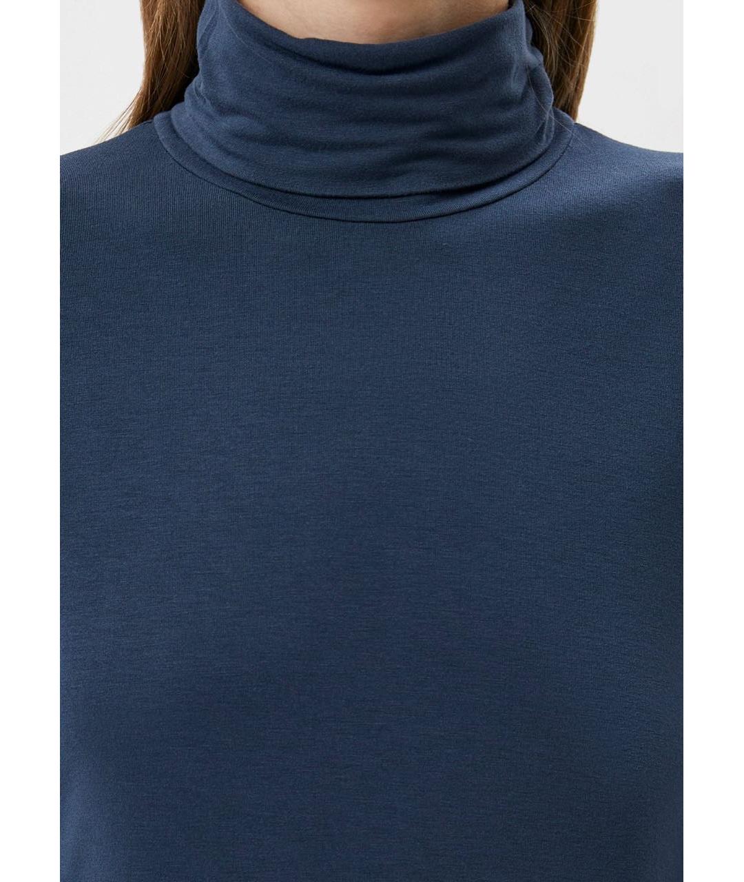 MAX MARA Темно-синяя вискозная водолазка, фото 4