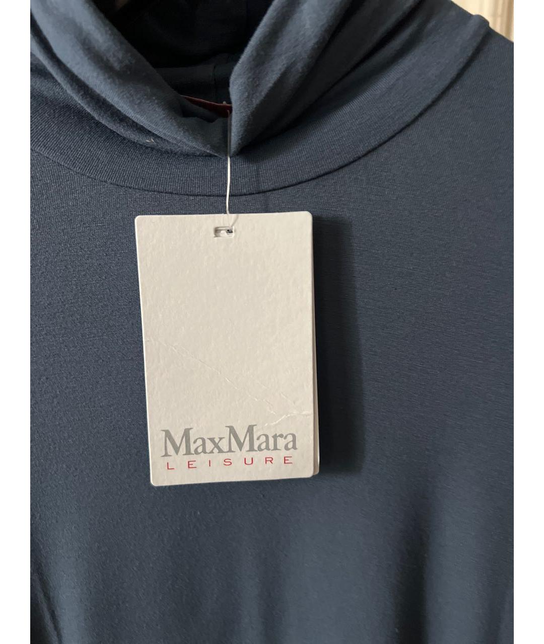 MAX MARA Темно-синяя вискозная водолазка, фото 7