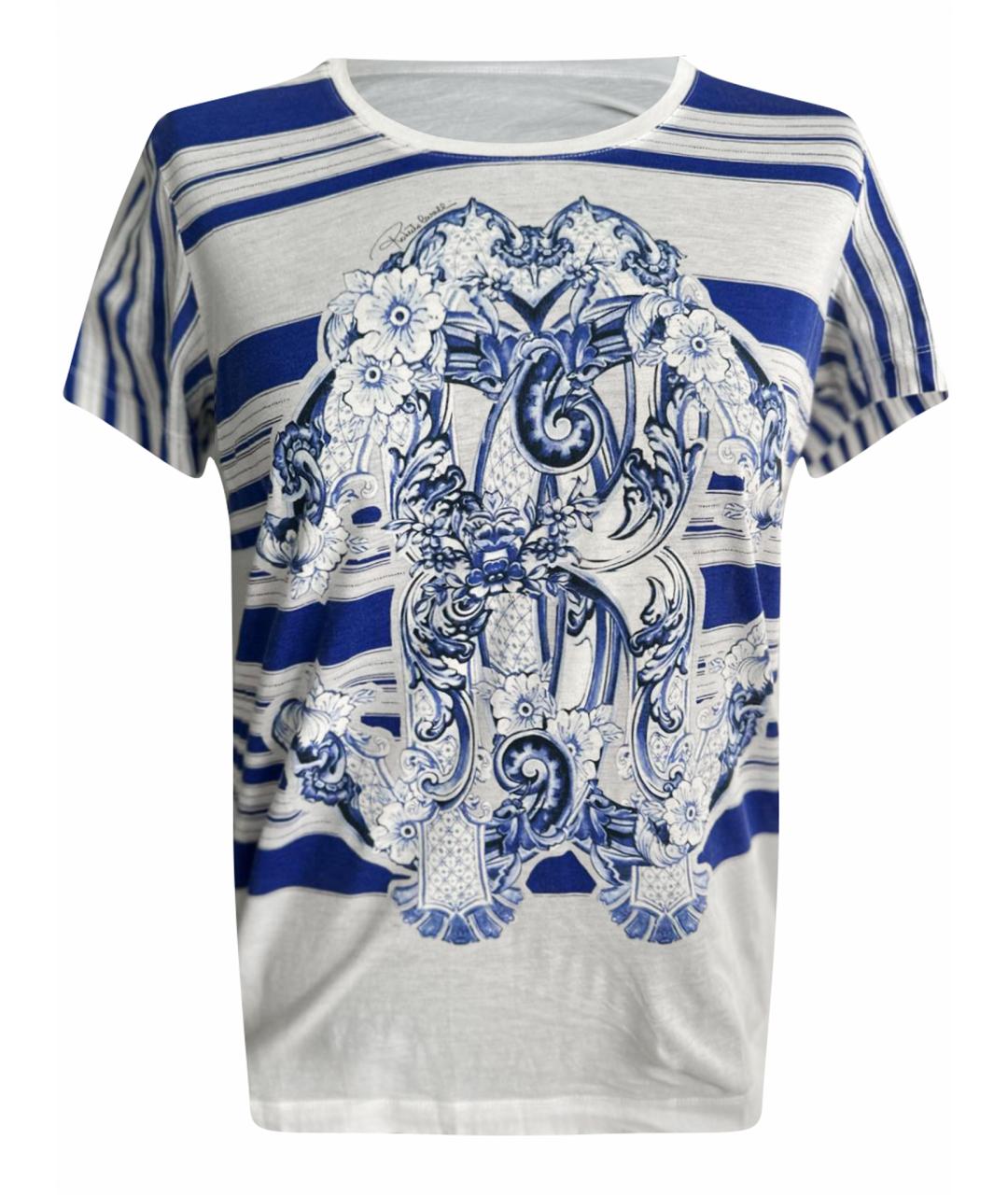 ROBERTO CAVALLI Голубая хлопковая футболка, фото 1