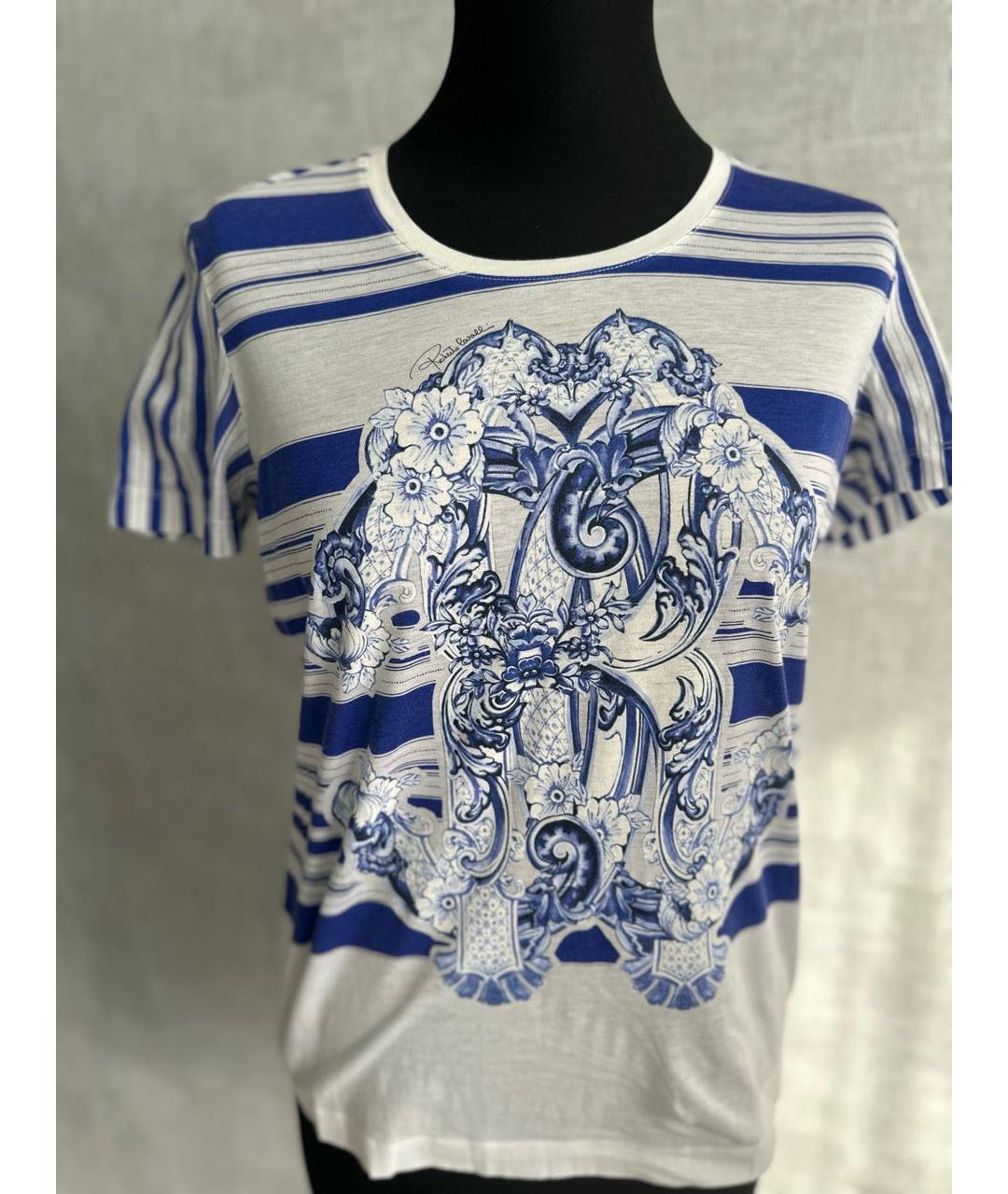 ROBERTO CAVALLI Голубая хлопковая футболка, фото 6