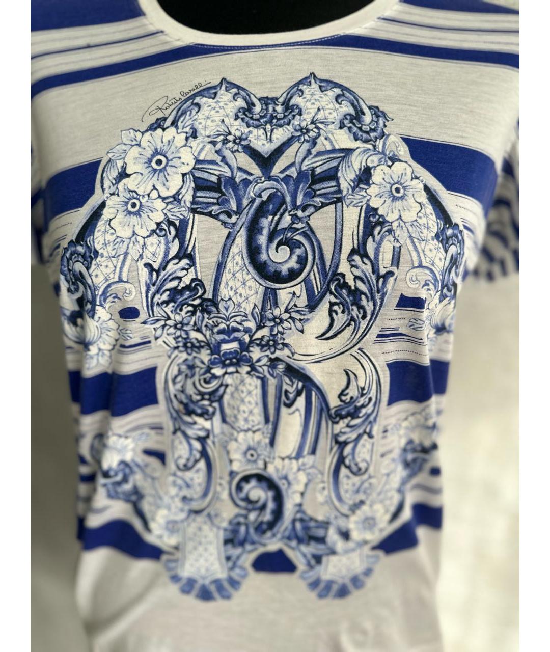 ROBERTO CAVALLI Голубая хлопковая футболка, фото 5