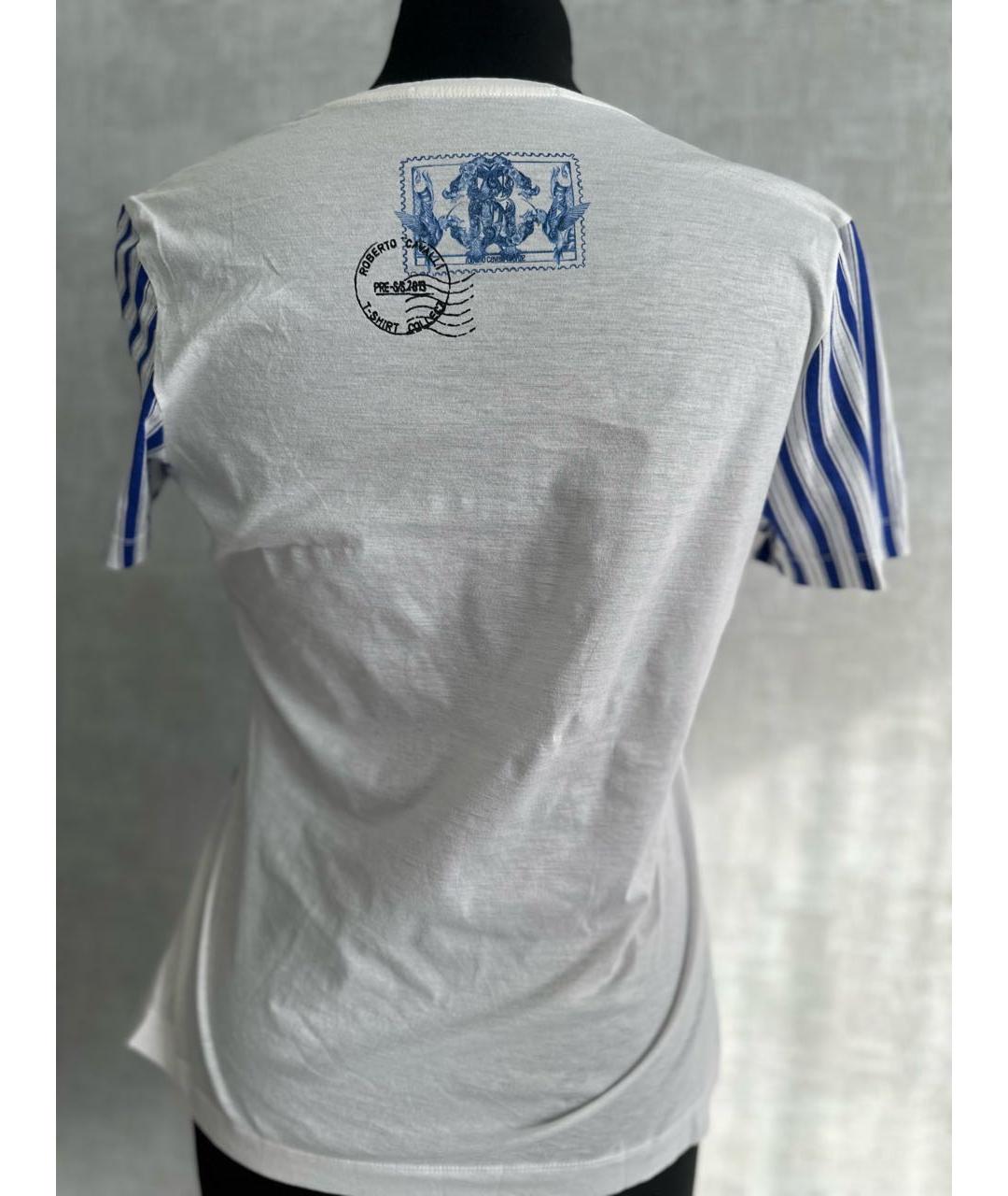 ROBERTO CAVALLI Голубая хлопковая футболка, фото 2