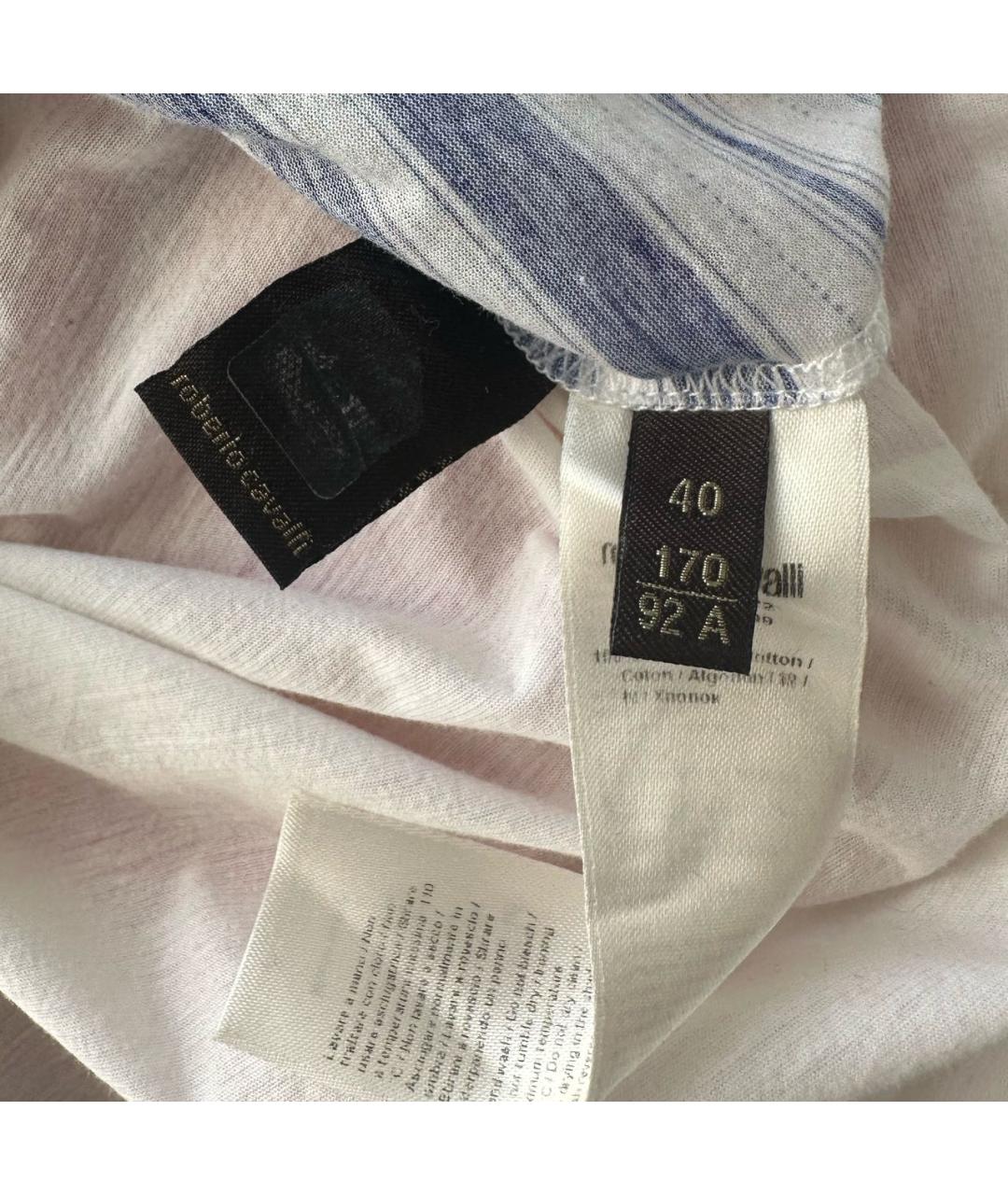 ROBERTO CAVALLI Голубая хлопковая футболка, фото 3