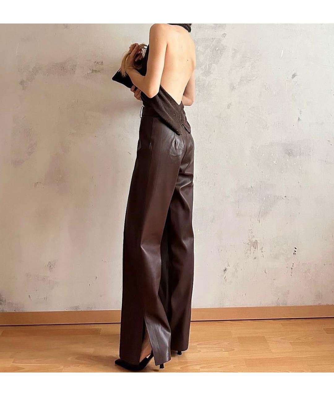 BRUNELLO CUCINELLI Коричневая шелковая блузы, фото 6