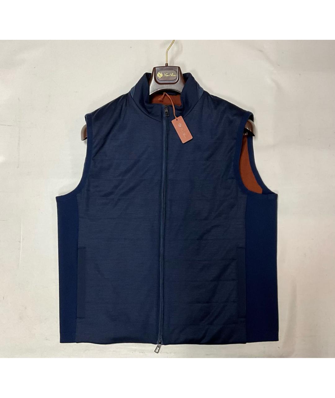 LORO PIANA Синий шерстяной жилет, фото 9