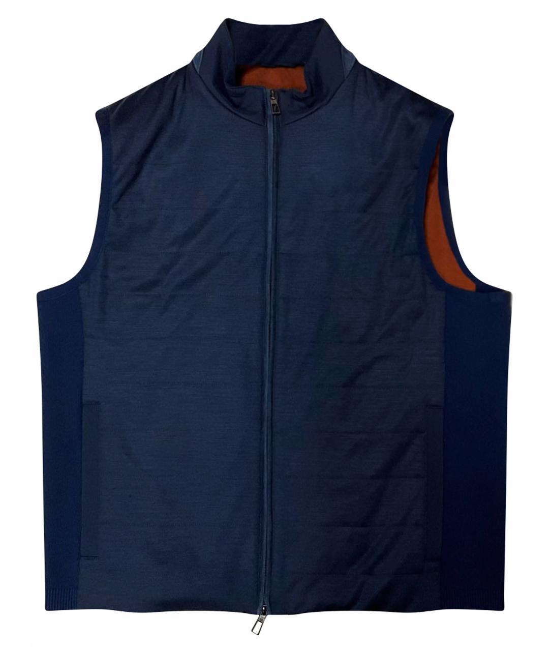 LORO PIANA Синий шерстяной жилет, фото 1