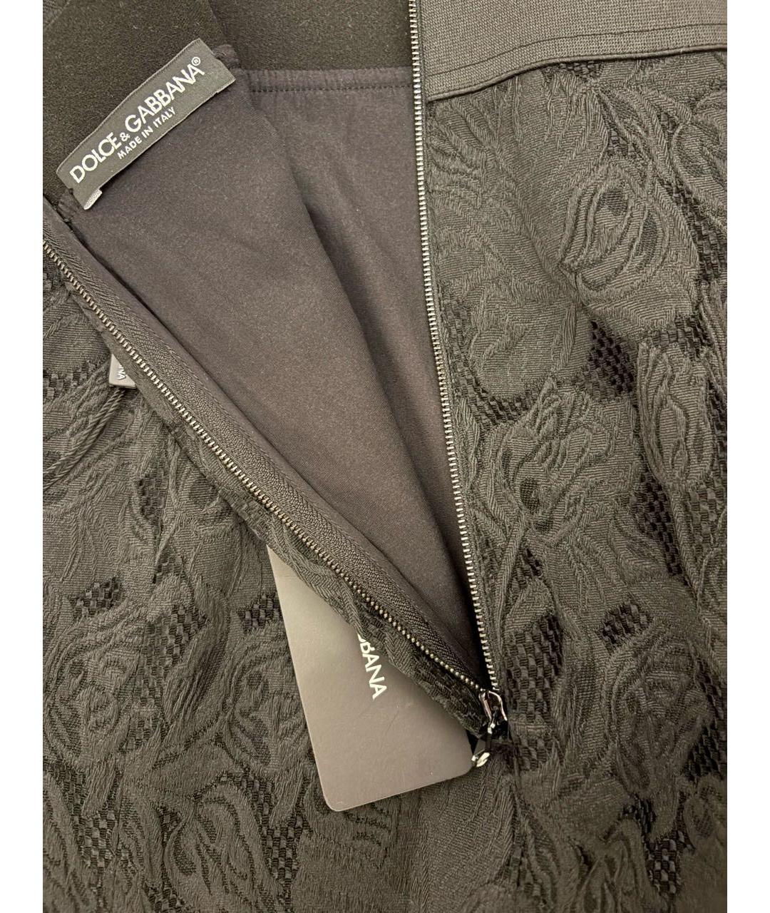 DOLCE&GABBANA Черная полиэстеровая юбка миди, фото 4