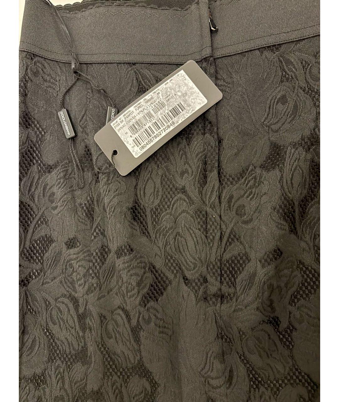 DOLCE&GABBANA Черная полиэстеровая юбка миди, фото 3