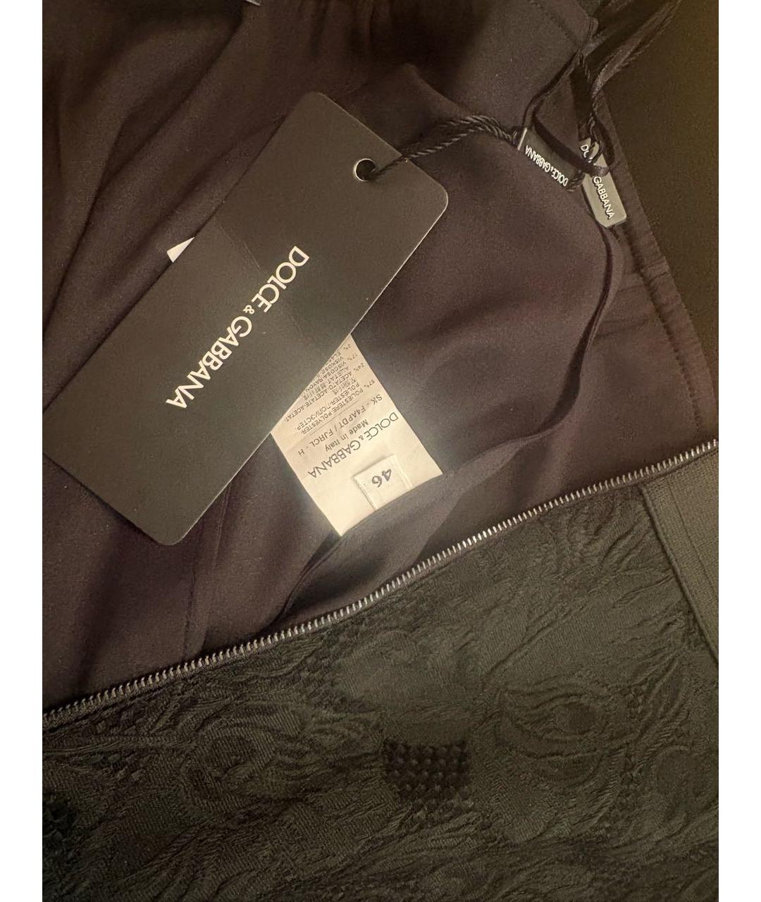 DOLCE&GABBANA Черная полиэстеровая юбка миди, фото 5