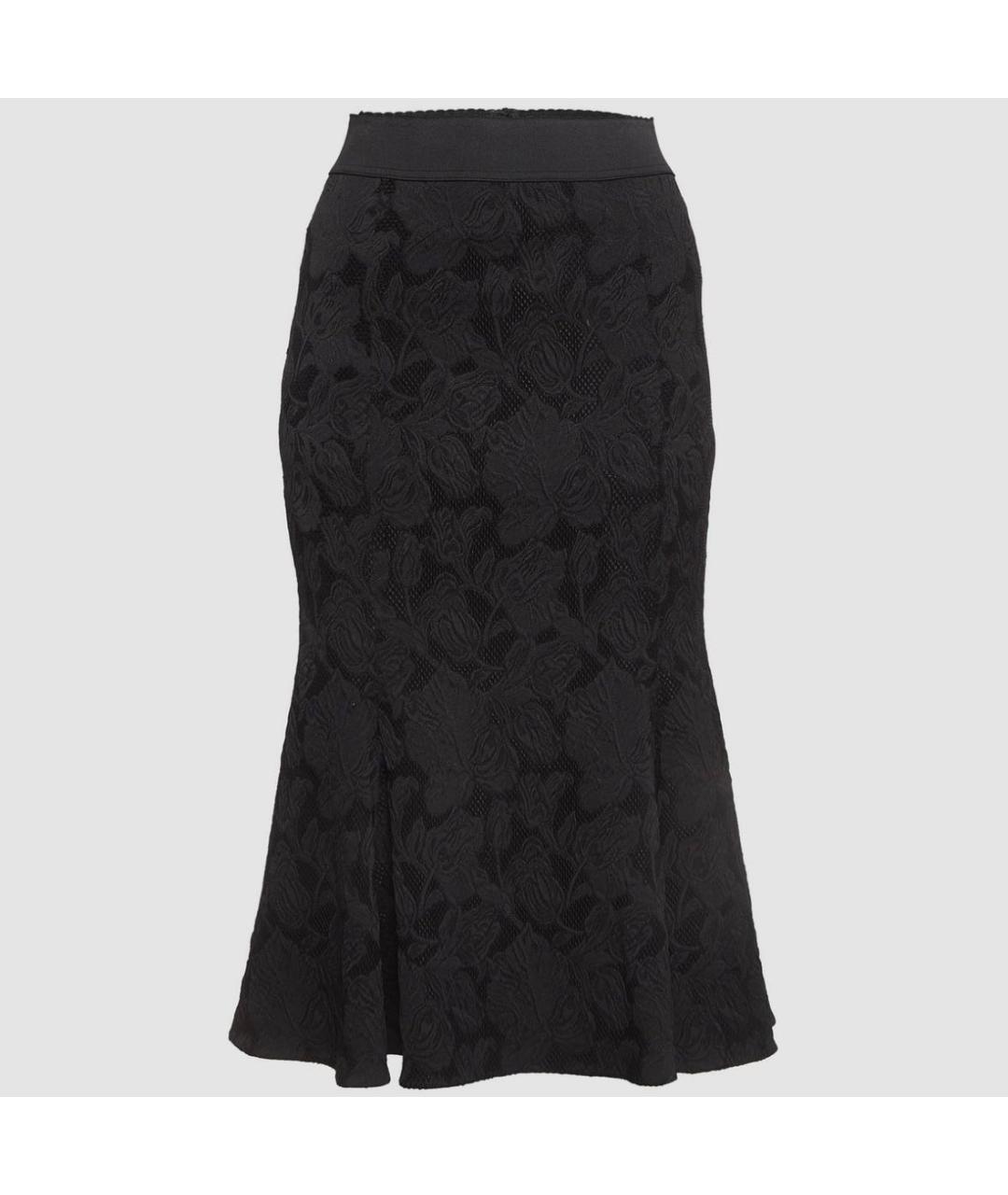 DOLCE&GABBANA Черная полиэстеровая юбка миди, фото 6
