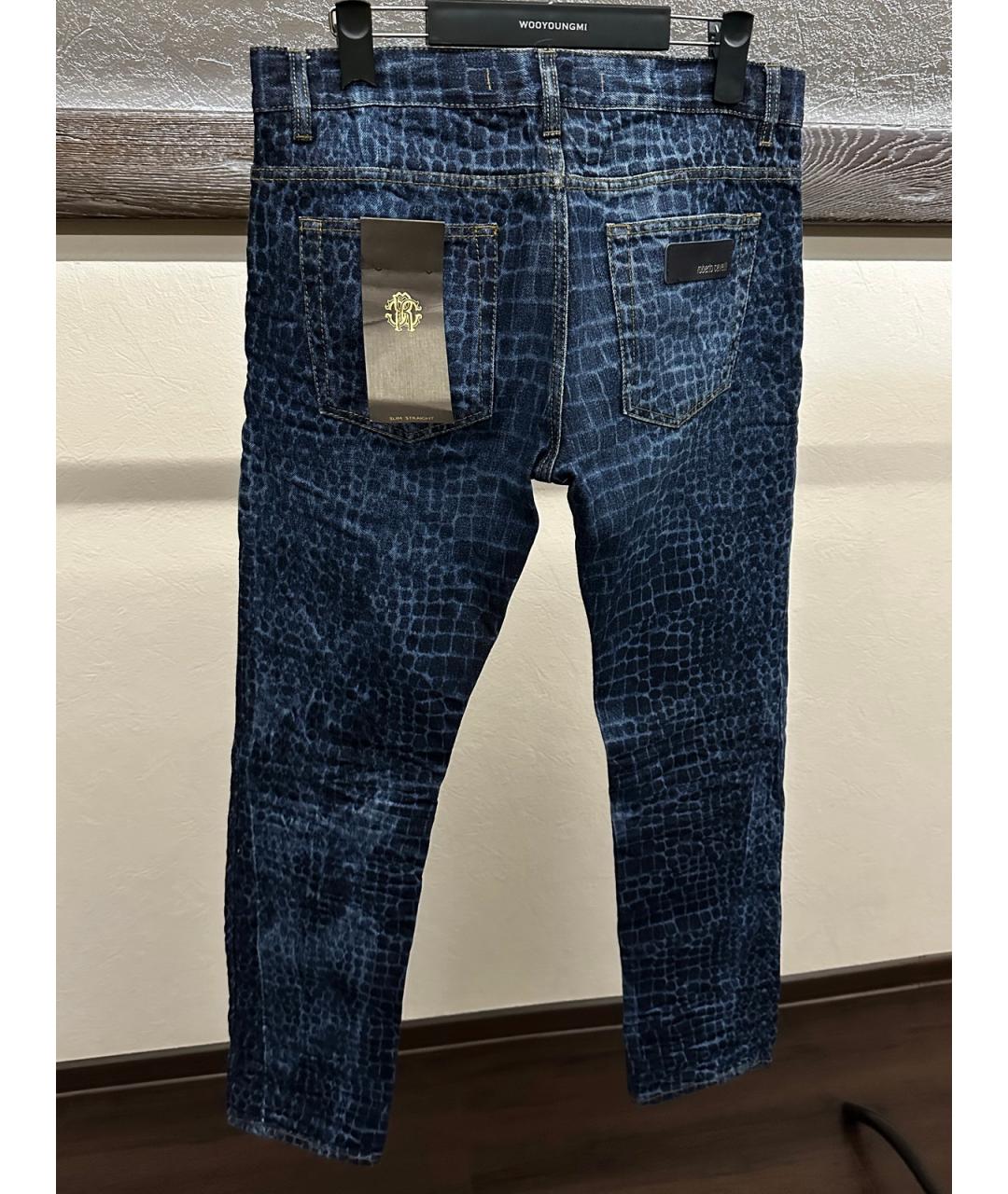 ROBERTO CAVALLI Синие хлопковые джинсы, фото 7