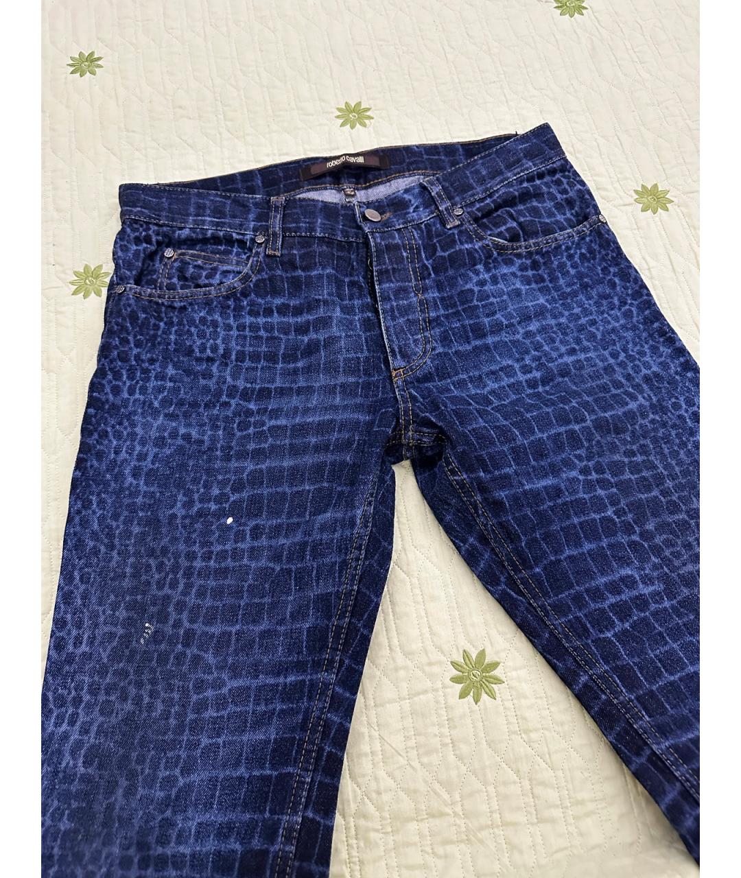ROBERTO CAVALLI Синие хлопковые джинсы, фото 2