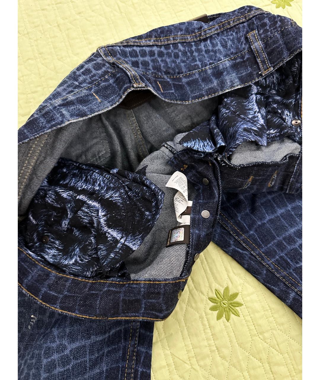 ROBERTO CAVALLI Синие хлопковые джинсы, фото 8