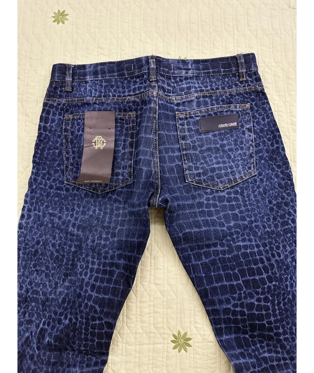 ROBERTO CAVALLI Синие хлопковые джинсы, фото 4