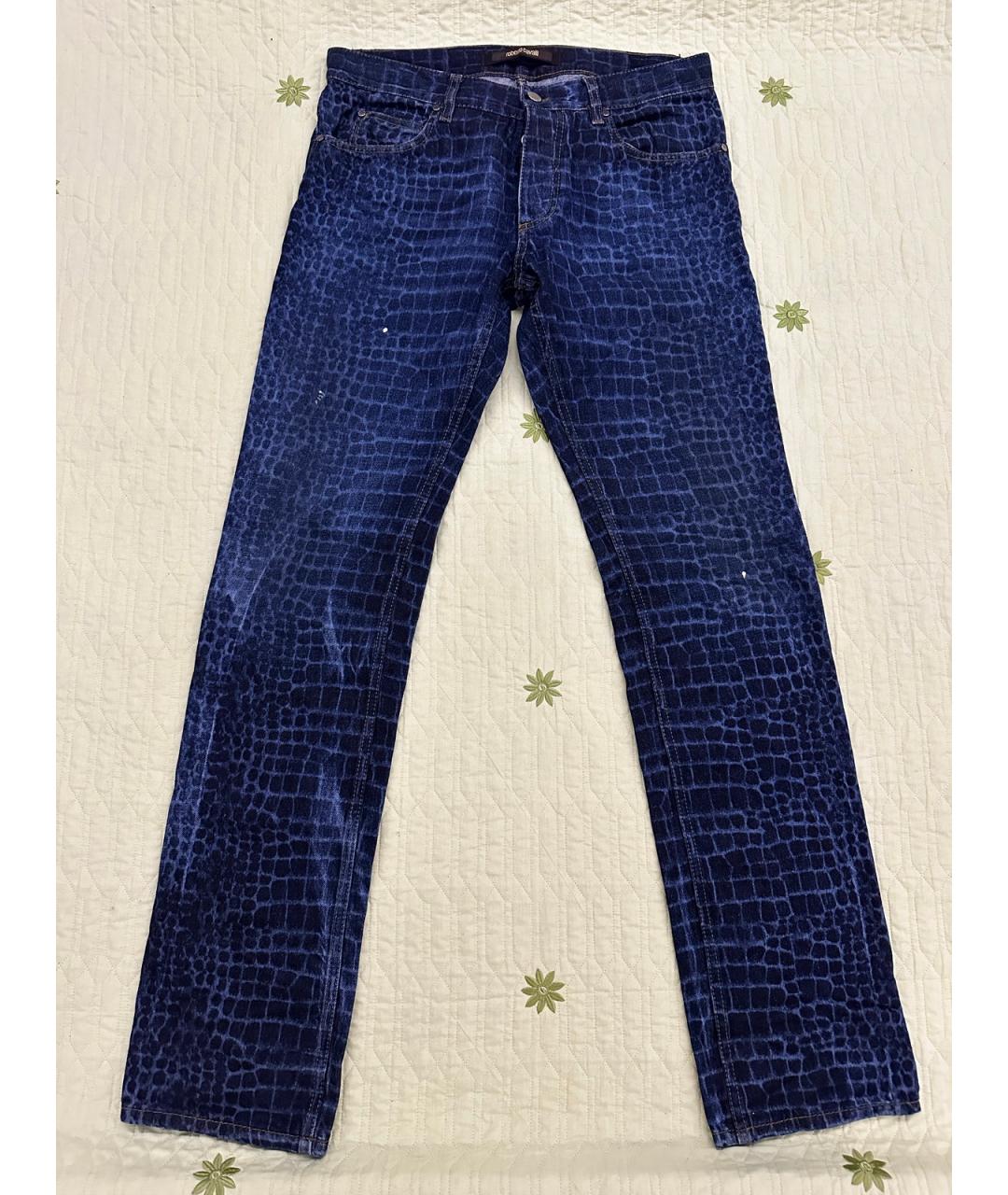 ROBERTO CAVALLI Синие хлопковые джинсы, фото 10
