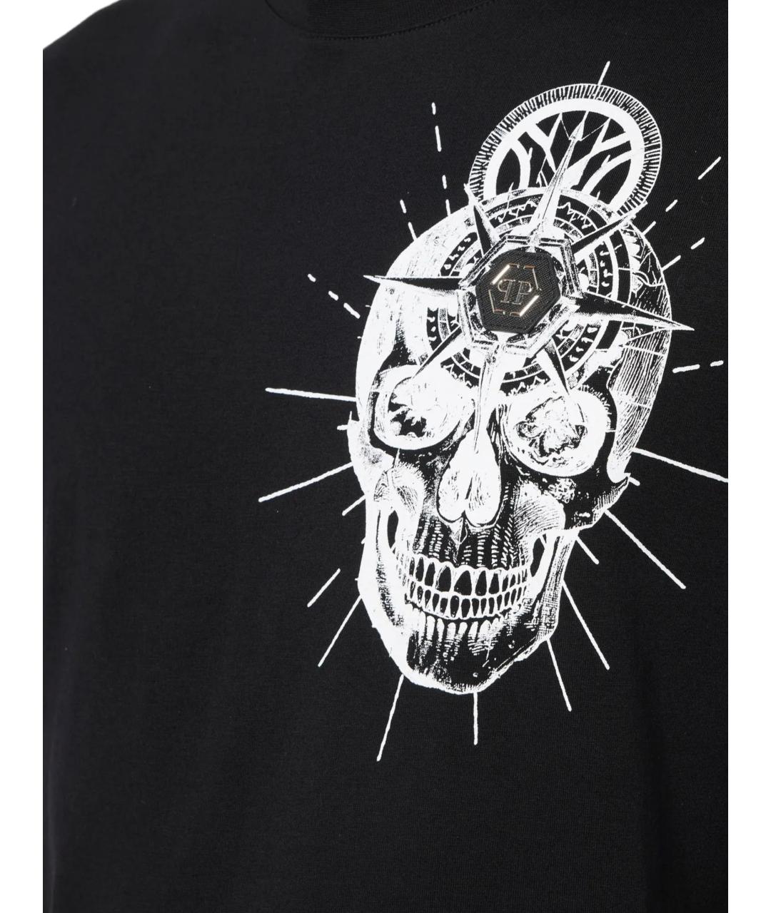 PHILIPP PLEIN Черная хлопковая футболка, фото 2