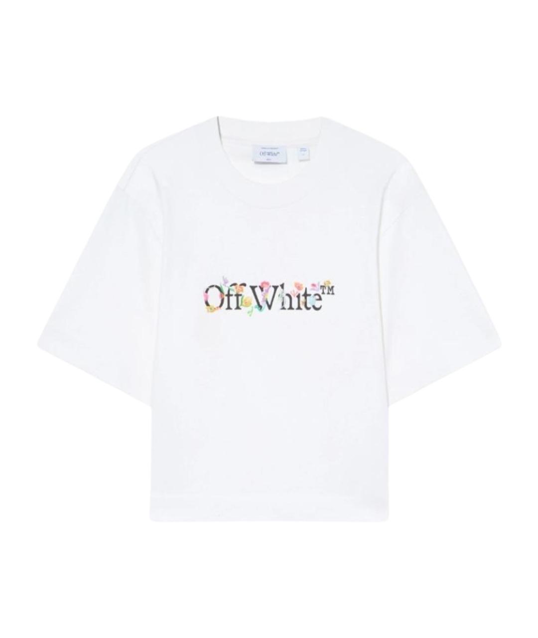OFF-WHITE Белая хлопковая футболка, фото 1