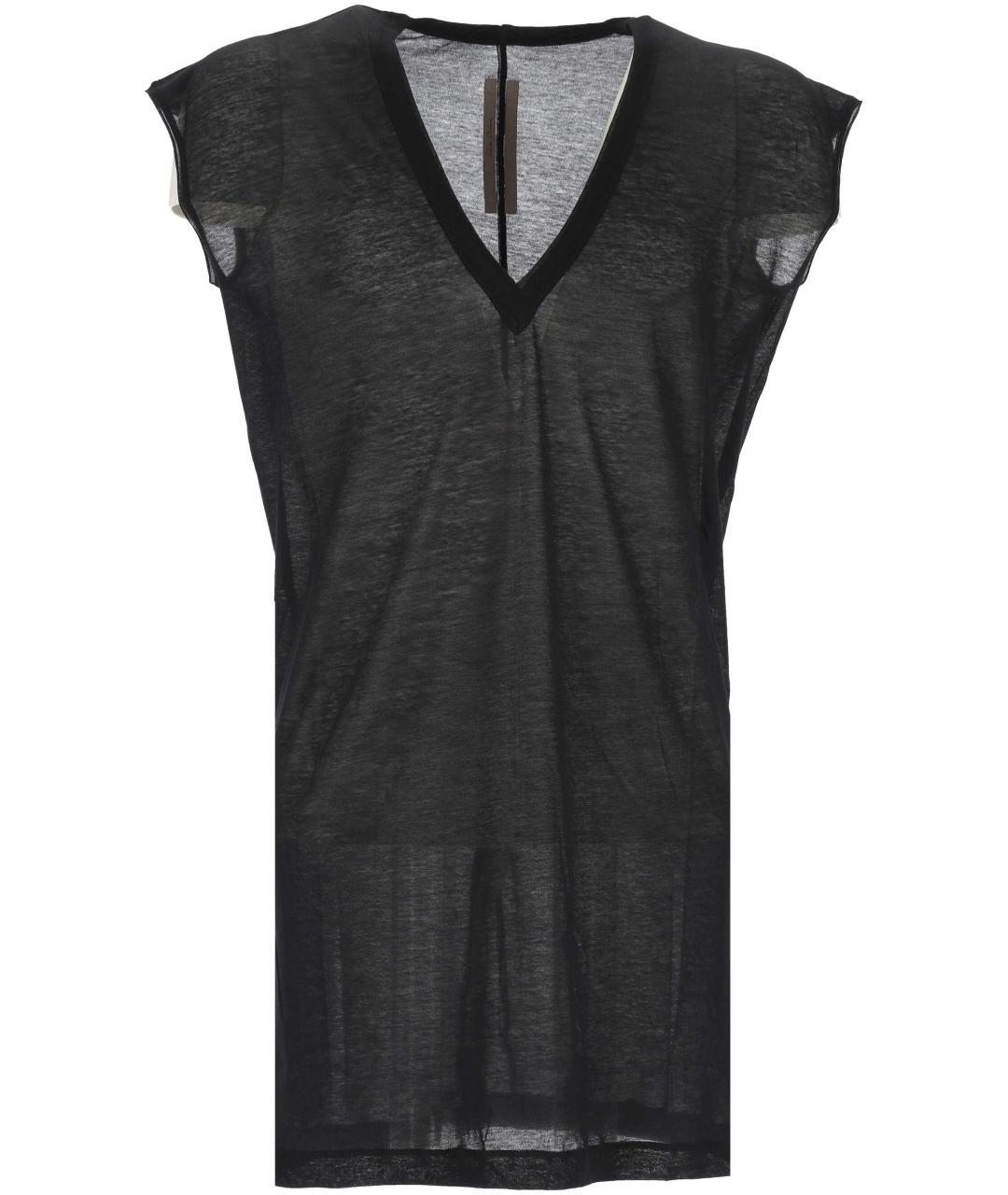 RICK OWENS Черная хлопковая футболка, фото 1