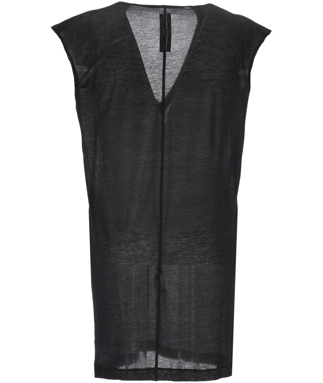 RICK OWENS Черная хлопковая футболка, фото 3