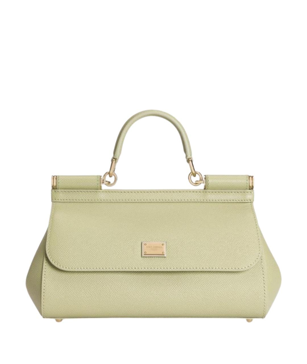 DOLCE&GABBANA Зеленая кожаная сумка тоут, фото 1