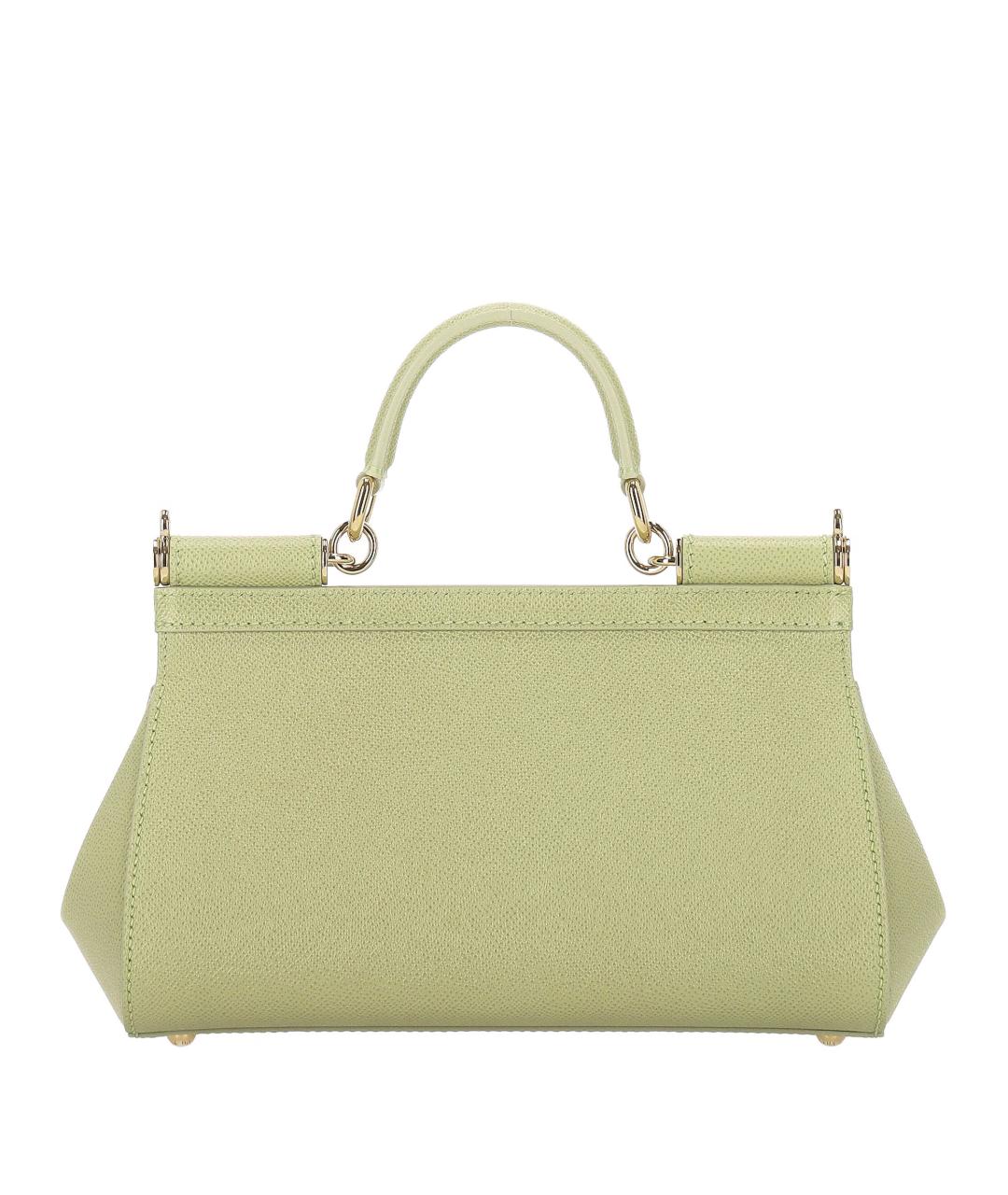 DOLCE&GABBANA Зеленая кожаная сумка тоут, фото 3
