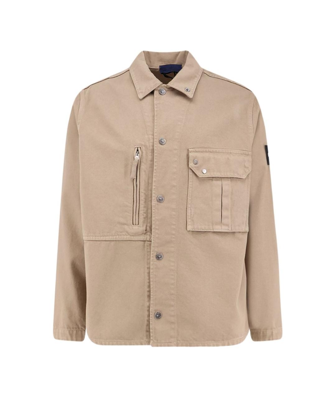 STONE ISLAND Бежевая хлопковая кэжуал рубашка, фото 1