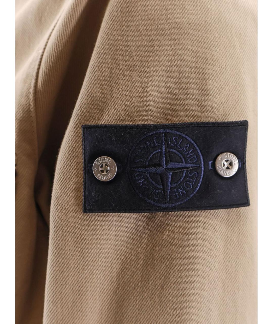 STONE ISLAND Бежевая хлопковая кэжуал рубашка, фото 2