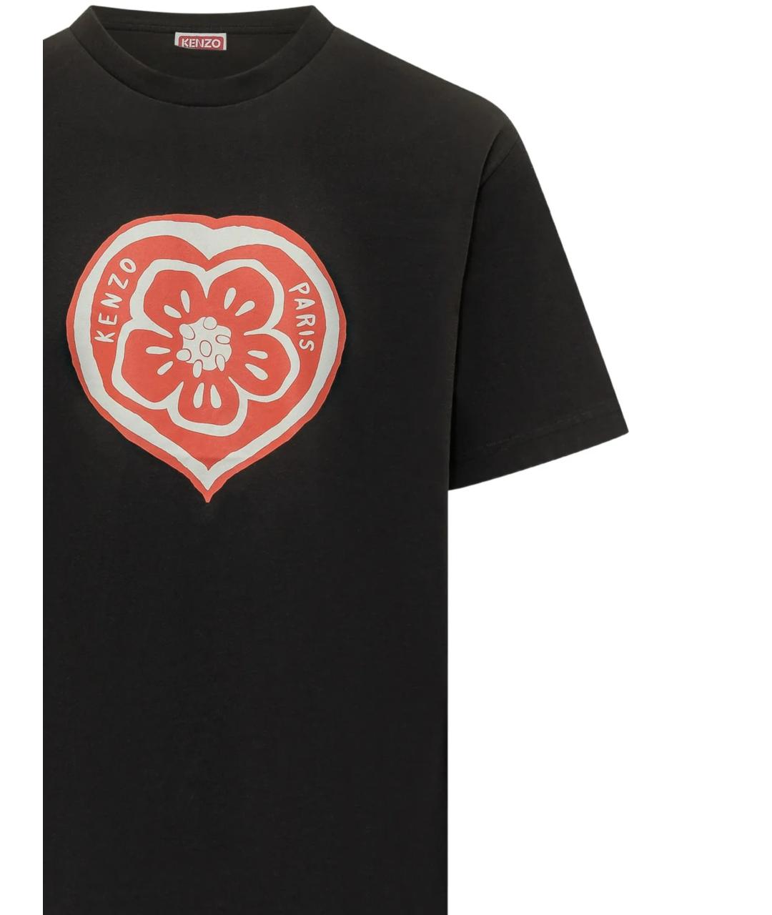 KENZO Черная хлопковая футболка, фото 2