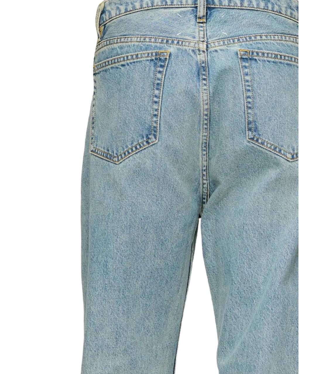 MAISON MARGIELA Голубые хлопковые прямые джинсы, фото 3