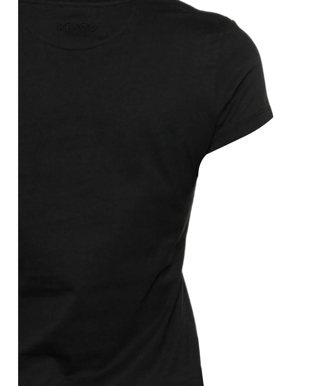 KENZO Черная хлопковая футболка, фото 3
