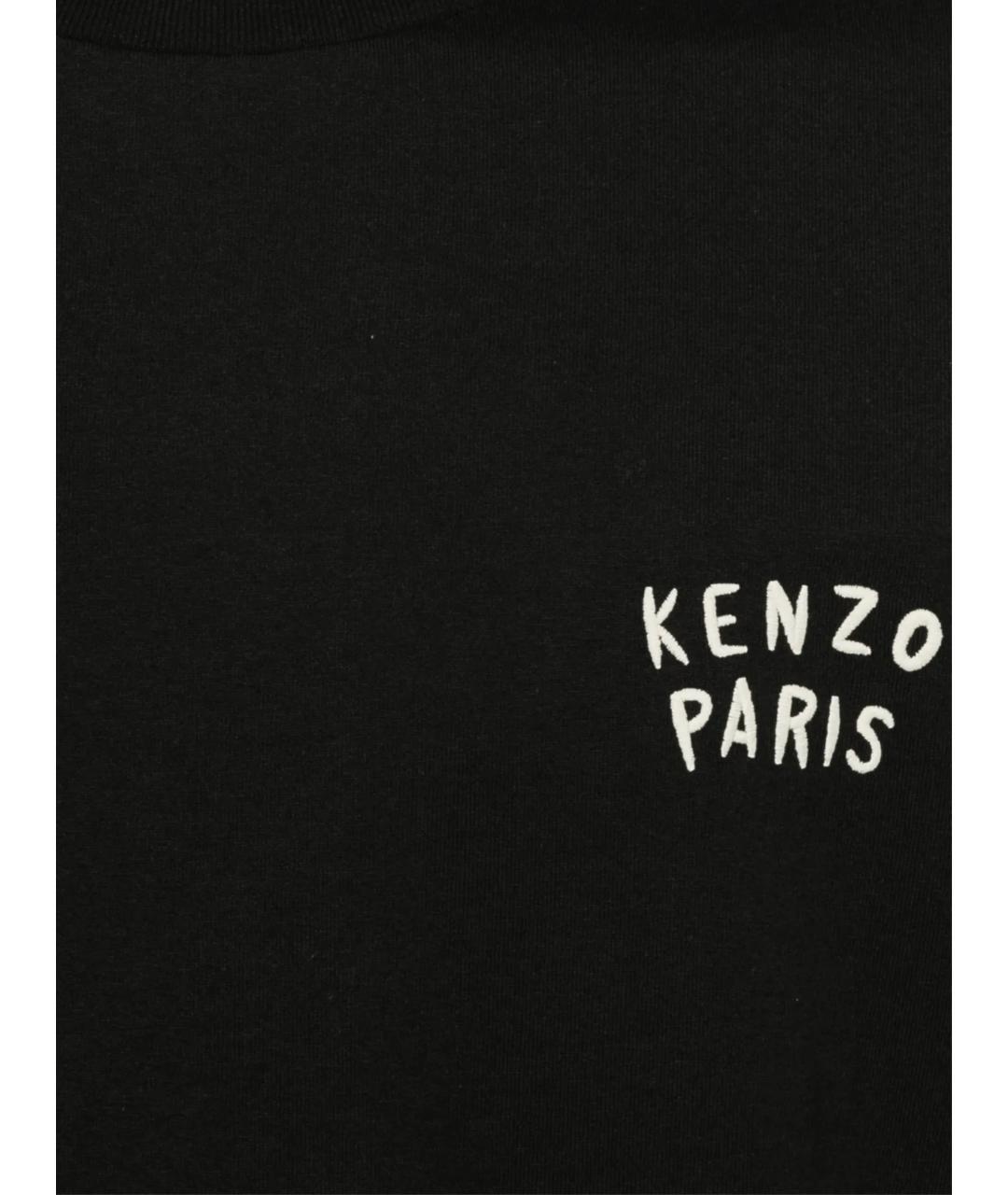 KENZO Черная хлопковая футболка, фото 2