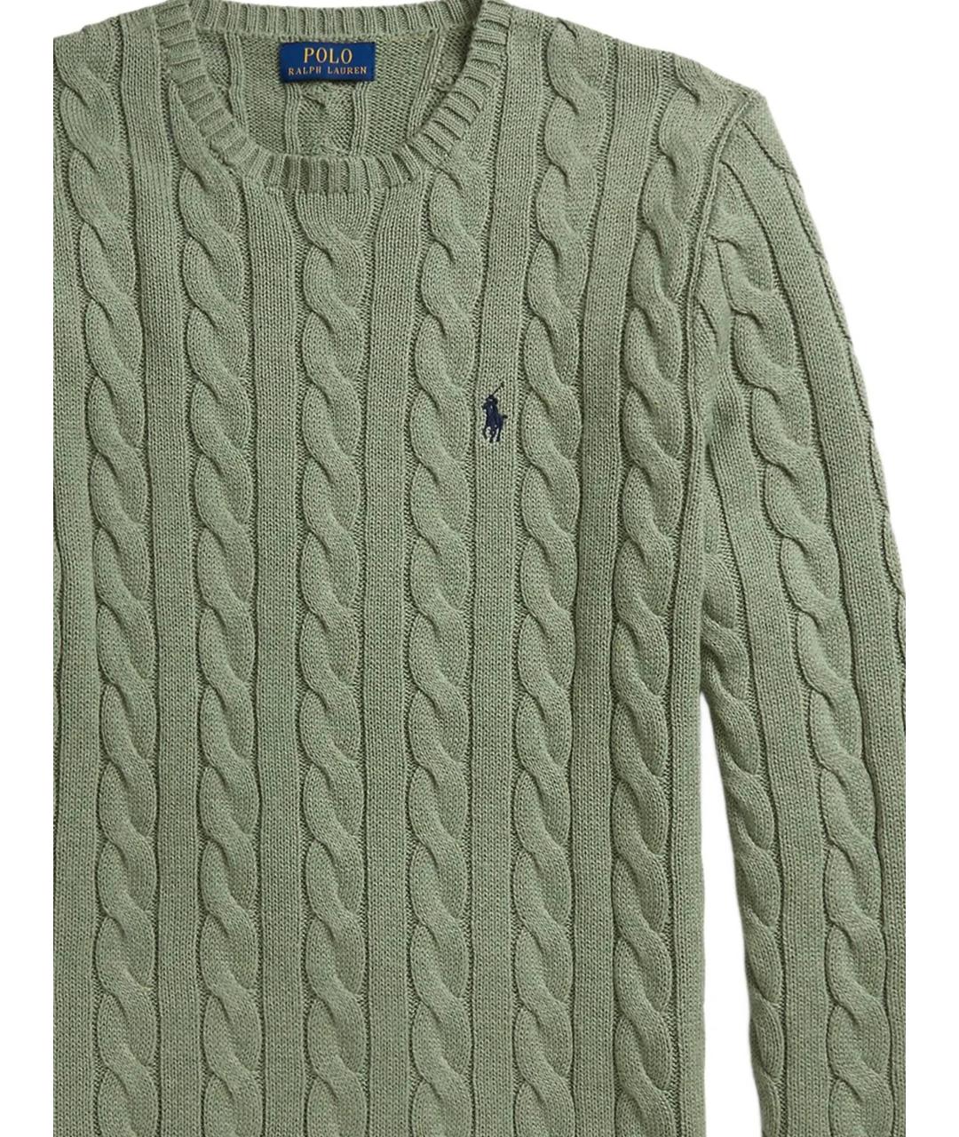 POLO RALPH LAUREN Зеленый хлопковый джемпер / свитер, фото 2