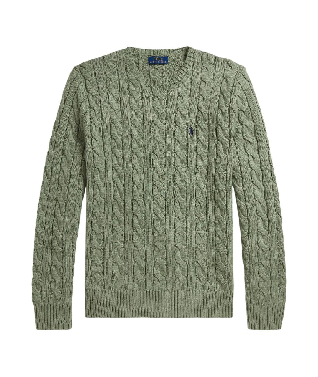 POLO RALPH LAUREN Зеленый хлопковый джемпер / свитер, фото 1