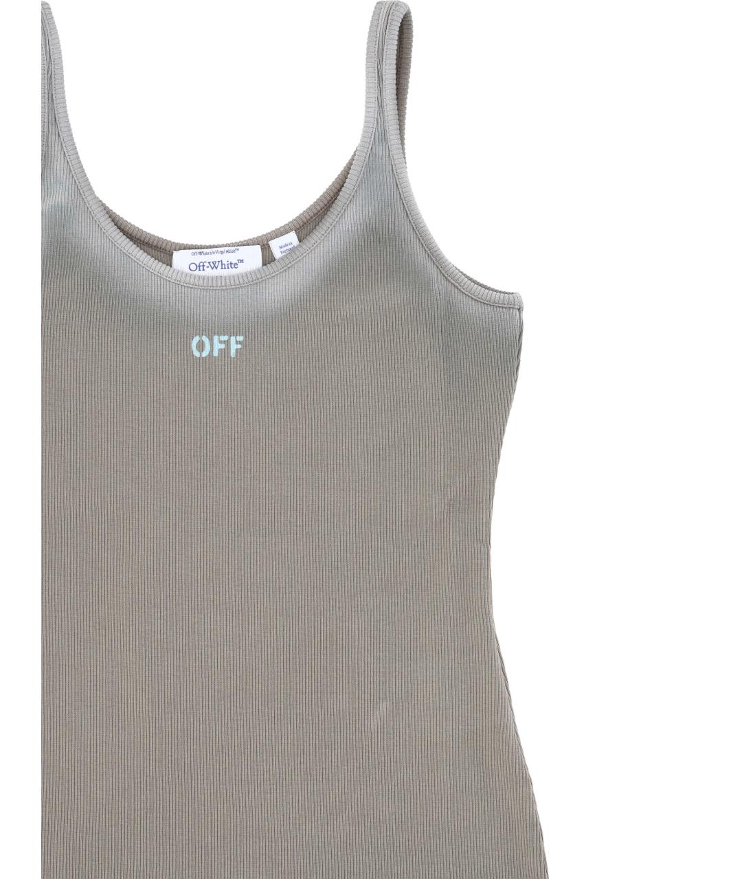 OFF-WHITE Серая хлопковая майка, фото 2